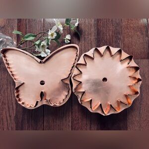 Martha Stewart By Mail Copper Cookie Cutters Sunflower & Papillon Butterfly 🦋